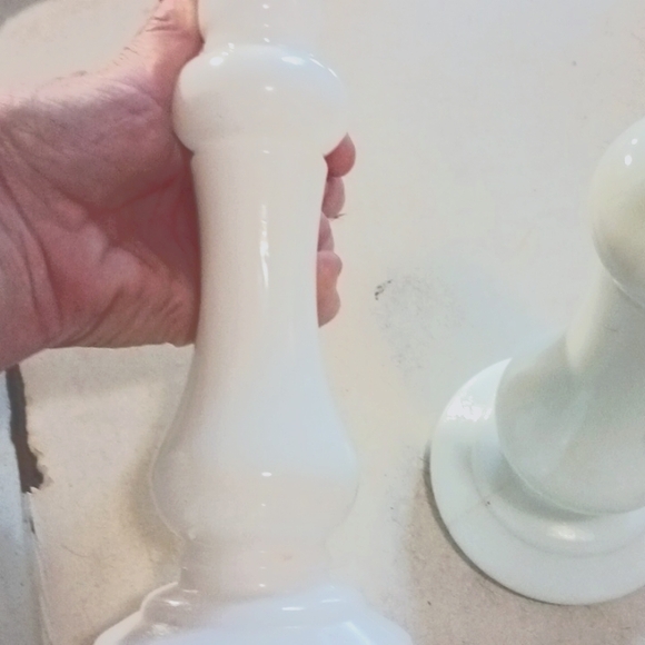 E.O. Brody milk white candel holders - Picture 2 of 10